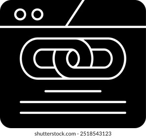 Hyperlink Glyph Vector Icon Design