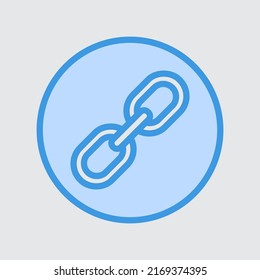 Hyperlink icon in blue style about user interface, use for website mobile app presentation