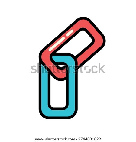 Hyperlink Icon. Colored outline style. isolated on white