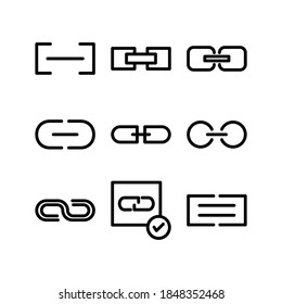 Hyperlink-Symbol oder Logo einzeln auf Zeichen - Vektorgrafik - Sammlung hochwertiger Vektorsymbole mit schwarzem Stil
