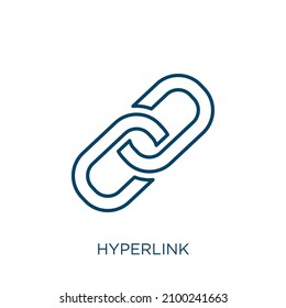 hyperlink icon. Thin linear hyperlink outline icon isolated on white background. Line vector hyperlink sign, symbol for web and mobile