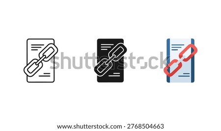 hyperlink icons, chain link symbols, document links