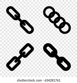 Hyperlink icons set. set of 4 hyperlink filled icons such as chain