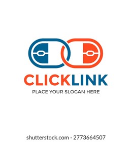 Hyperlink and networking logo featuring chain links with a hand clicking cursor pointer.