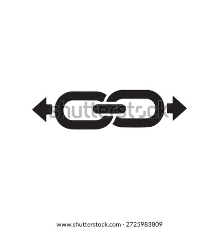Hyperlink symbol silhouette icon vector flat illustration
