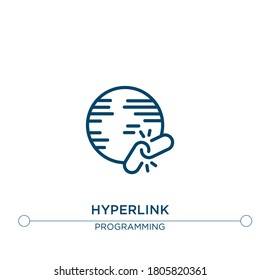 hyperlink vector line icon. Simple element illustration. hyperlink outline icon from programming concept. Can be used for web and mobile
