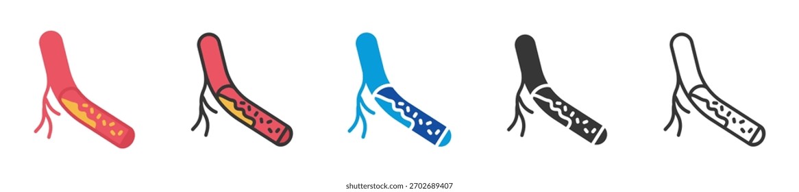 Conjunto de iconos de hiperlipidemia Estilo múltiple Varias colecciones
