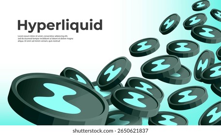 Banner de hiperlíquido (HYPE). Plano de fundo do banner do conceito de criptomoeda HYPE.