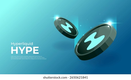 Banner da moeda Hiperlíquido (HYPE). Plano de fundo do banner do conceito de criptomoeda da moeda HYPE.