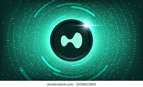 Hyperliquid (HYPE) coin cryptocurrency concept banner background.