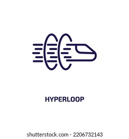 hyperloop icon from artificial intellegence and future technology collection. Thin linear hyperloop, speed, high outline icon isolated on white background. Line vector hyperloop sign, symbol for web 