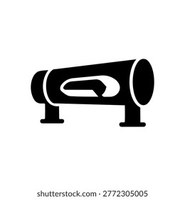 Hyperloop Icon Containing hyperloop, tube transport, and futuristic vehicle icon. Solid icon.