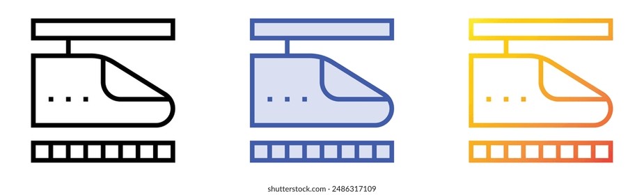 hyperloop icon. Linear, Blue Fill and Gradient Style Design Isolated On White Background