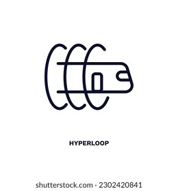 hyperloop icon. Thin line hyperloop icon from ai and future technology collection. Outline vector isolated on white background. Editable hyperloop symbol can be used web and mobile