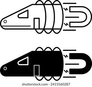 Hyperloop icons. Intended Type of Transportation. Concept of Future Technologies. Vector illustration