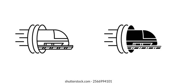 Hyperloop icons in outline and fill. vector illustration for ui.