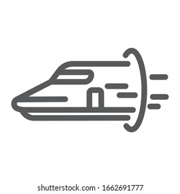 Hyperloop line icon, technology and transport, future train sign, vector graphics, a linear pattern on a white background, eps 10