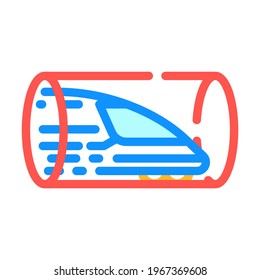 hyperloop railway color icon vector. hyperloop railway sign. isolated symbol illustration