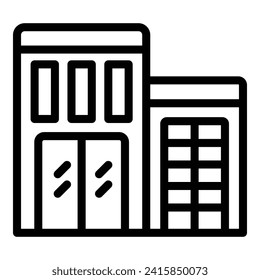 Hypermarket building icon outline vector. Interior retail. Center shopping