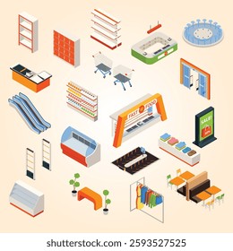 Hypermarket Furniture Objects Set assistant customer export consumer factory  industry distribution logistic