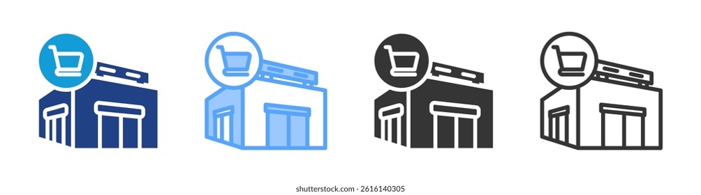 Hypermarket icon set multiple style collection