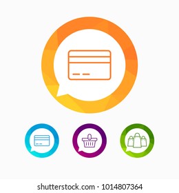 Hypermarket and trade vector line icons.