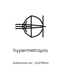 Hypermetropia icon. Trendy modern flat linear vector Hypermetropia icon on white background from thin line Diseases collection, editable outline stroke vector illustration