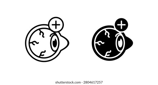 Hyperopia Farsightedness icons, dual style icon set