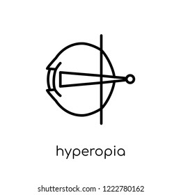 Hyperopia icon. Trendy modern flat linear vector Hyperopia icon on white background from thin line Diseases collection, editable outline stroke vector illustration