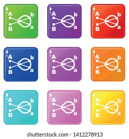 Hyperopia icons set 9 color collection isolated on white for any design