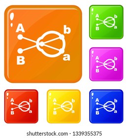 Hyperopia icons set collection vector 6 color isolated on white background