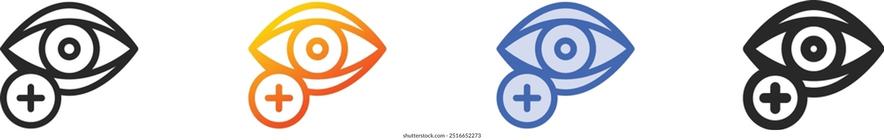 hyperopia icon.Thin Linear, Gradient, Blue Stroke and bold Style Design Isolated On White Background