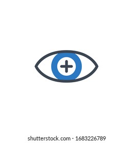 Icono de glifo vectorial relacionado con la hiperopía. Aislado sobre fondo blanco. Ilustración vectorial.