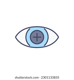 Hyperopia related vector line icon. Isolated on white background. Vector illustration. Editable stroke