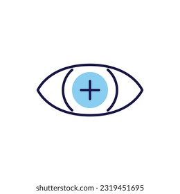 Hyperopia related vector line icon. Isolated on white background. Vector illustration. Editable stroke