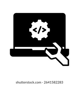 Hyperparameter glyph icon, use for machine learning, education, technology industry, UI, UX kit, app and web development, digital or print.