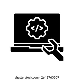 Hyperparameter glyph icon, use for machine learning, education, technology industry, UI, UX kit, app and web development, digital or print.