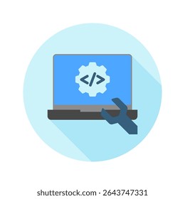 Hyperparameter mini illustration rounded flat color icon, use for machine learning, education, technology industry, UI, UX kit, app and web development, digital or print.