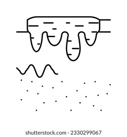 vector de icono de línea de cicatriz de acné hiperpigmentación. signo de cicatriz de acné hiperpigmentación. símbolo de contorno aislado ilustración negra