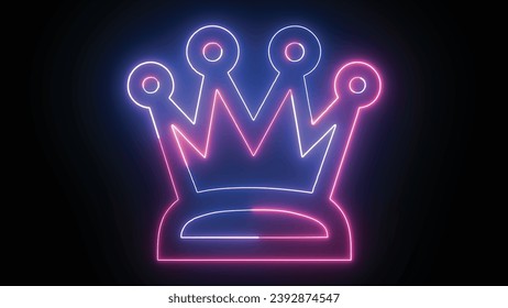 Neon Crown, animado y hiperrealista, con colores elegantes y de moda. Tecnología futurista