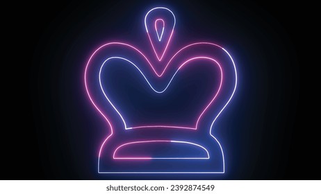 Neon Crown, animado y hiperrealista, con colores elegantes y de moda. Tecnología futurista