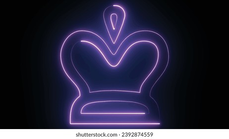 Hyperrealistic animated Neon Crown in trendy stylish colors. Futuristic technology