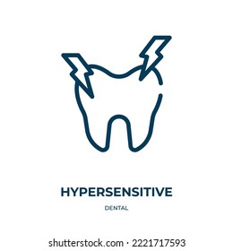 Hypersensitive icon. Linear vector illustration from dental collection. Outline hypersensitive icon vector. Thin line symbol for use on web and mobile apps, logo, print media.