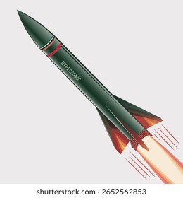 Ilustración hipersónica del diseño del Vector del misil de voladura aislada en un fondo blanco