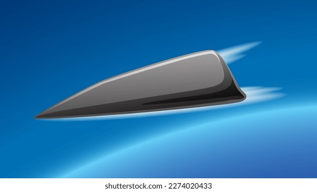 Hypersonic Glide Missile in Blue Sky illustration
