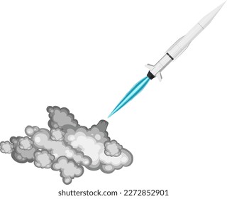 Lanzamiento de misiles hipersónicos con una ilustración de la pista de humo