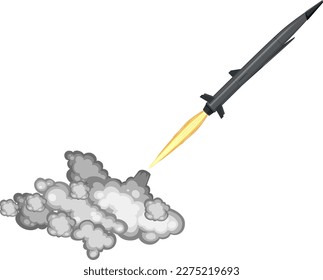 Lanzamiento de misiles hipersónicos con una ilustración de la pista de humo