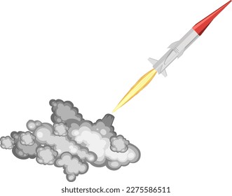 Hypersonic missile launch with smoke trail illustration
