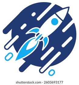 Hyperspace icon represented by rocket Dualtone style.