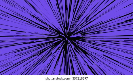 Hyperspace jump, Light Speed Up, Vector Illustration.